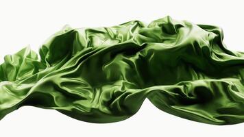Flowing green wave cloth background, 3d rendering. video