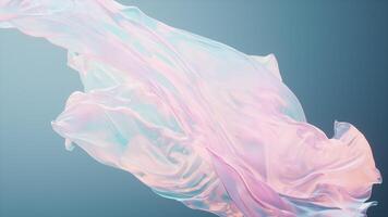 Flowing transparent cloth background, 3d rendering video