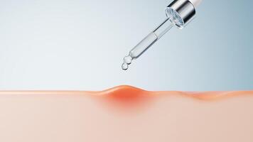 Pore acne and skin health, 3d rendering. video