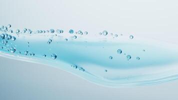 Flowing water bubbles and wave background, 3d rendering. video
