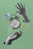 Arm palm classic vintage clock isolated. Vintage Paper Background photo