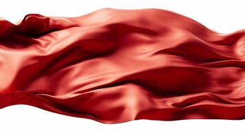 Flowing red wave cloth with alpha channel, 3d rendering video