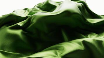 Flowing green wave cloth background, 3d rendering video