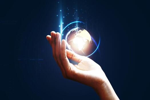 Networking and customer data analytics, Business strategy and smart intelligence, digital marketing, Technology and global business photo