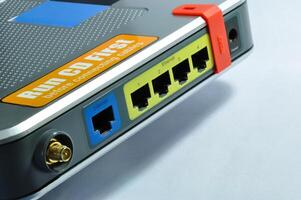 Router with multiple color code Ethernet ports photo
