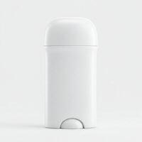 A plain white mock roll on deodorant bottle isolated on white photo