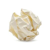 A crumpled piece of paper isolated on white photo