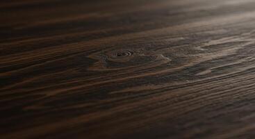 Close up of dark wood texture shows natural grain and knot detail photo