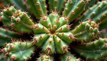 close up view of a cactus forming irregular angles and growth directions. photo