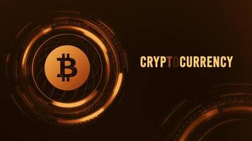 Cryptocurrency Flickering Text With HUD Animation video