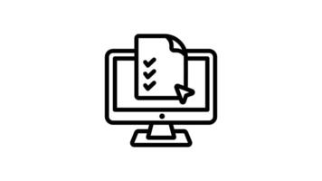 Animated computer monitor displays a checklist on its screen video