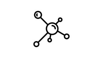 Animated molecular line drawing creation suitable for educational and scientific presentations, videos, and digital content related to chemistry and biology video