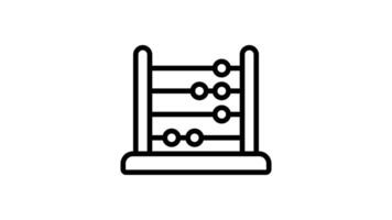 Animated black and white outline of an abacus perfect for educational illustrations video