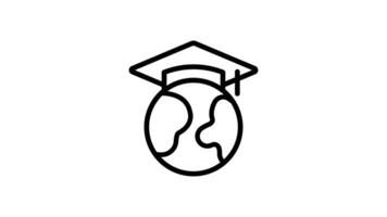 Animated a globe proudly wears a graduation cap video