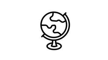 Animated a black and white globe spins silently in space video