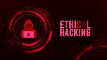 Ethical Hacking Flickering Text With HUD Animation video