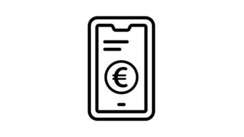 Animated smartphone with a euro symbol perfect for financial apps video