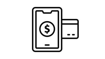 Animated smartphone with a credit card and check mark on the screen. video
