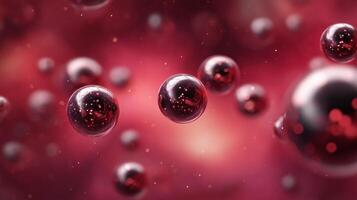 Visual representation of blood cells in a vibrant red environment. photo
