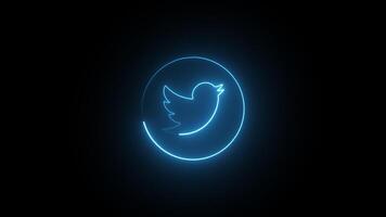Glowing neon Skype logo icon animation, glowing neon Skype icon animation 4k on black background, with alpha. video