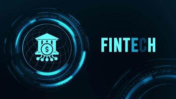 Fintech Flickering Text With HUD Animation video