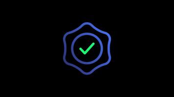 certificação crachá com Verifica marca ícone video