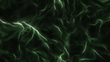 Flowing abstract green light wave texture video