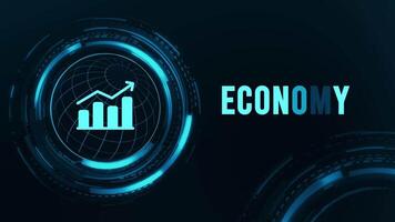 Economy Flickering Text With HUD Animation video