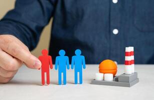 Shortage of workers in industry and energy sector. Hiring of migrant workers. Lack of qualified specialists. Labor market imbalance, skills gap, and dependence on migrant labor. Employment solutions photo