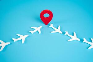 Air connection to an airport or city. Intermediate point for refueling. Logistics of air travel networks, stopover airports, fuel hubs, and transit points. Global flight routes, cargo transfer points photo