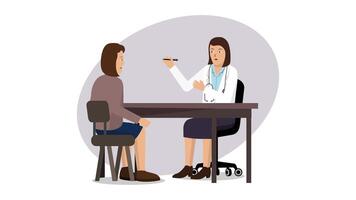 Female Doctor Doing Conversation With Patient Animation video
