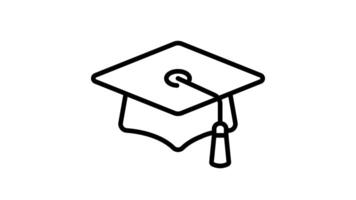 Animated graduation cap with a tassel a symbol of achievement video
