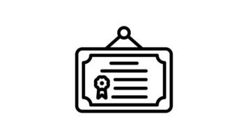 Animated line drawing of a framed certificate perfect for presentations video