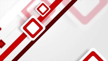 Abstract white and red tech squares animation video