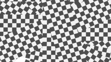 Black and white checkered geometric abstract animation video