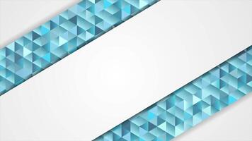 Blue and grey abstract tech low poly mosaic animation video