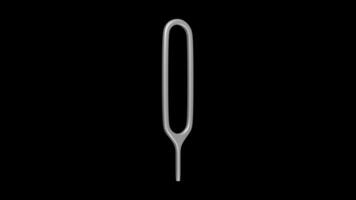 Sim Eject Tool Rotating on a Transparent Background. Seamless Loop. 4K video