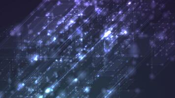 Blue glowing sparkling tech geometric animation video