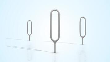 Sim Eject Tools on a Light Reflective Floor. Sim Ejectors 3D Animation. 4K video