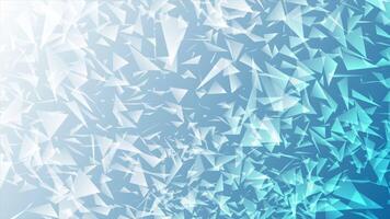 Bright blue abstract polygonal splinters animation video