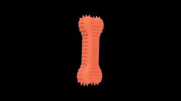 Chew Toy Rotating on a Transparent Background. Seamless Loop. 4K video