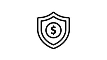 Animated a shield with a dollar sign inside protects your wealth video