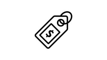 Animated price tag with a dollar sign swings playfully video