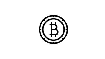 Animated bitcoin symbol with an arrow circling around it video