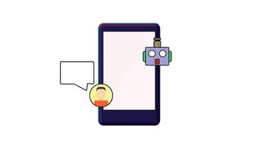 Chat bot technology concept, boy doing conversation with chatbot on a mobile phone, Ai robot, online support. video