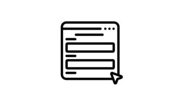 Animated black and white drawing of a web form video