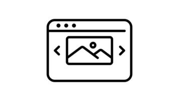 Animated web browser window displays a scenic landscape image video