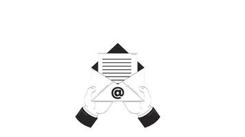 Business email communication hand drawn whiteboard sketch animation. Office workers correspondence. Collaborative messaging online employees animated handdrawn concept pencil drawing 4K video