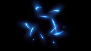 3D illustration of a blue atom showing spinning protons and neutrons. video