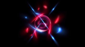 3D illustration of an atom in red showing the nucleus with protons and neutrons. video